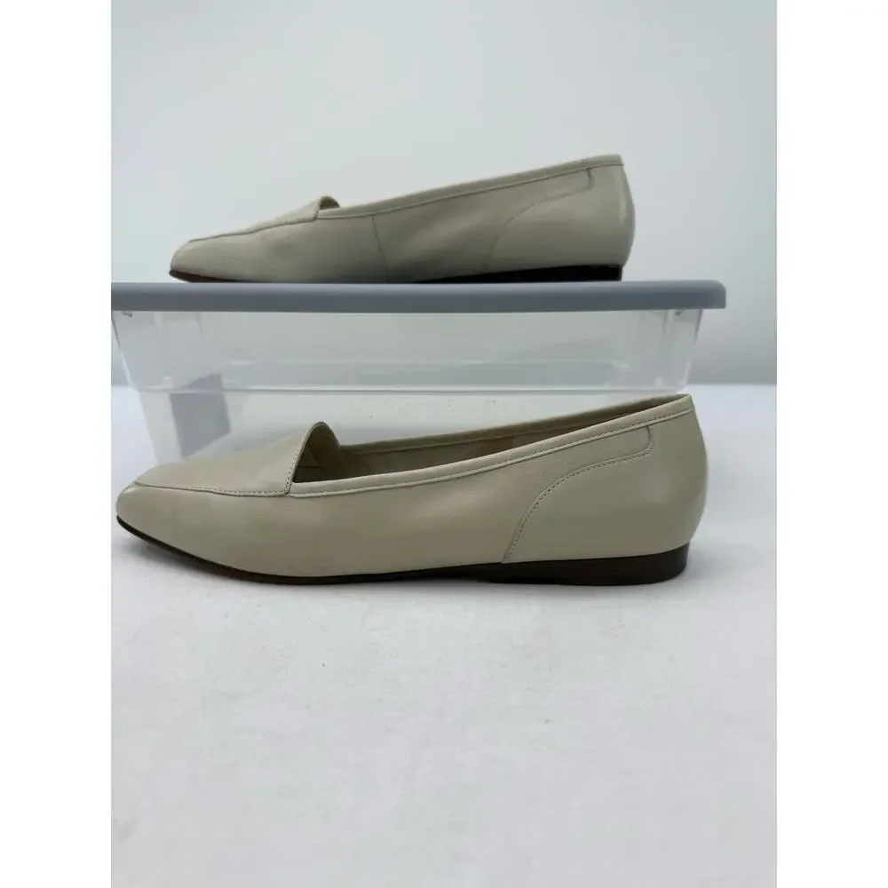 Enzo Angiolini Beige Liberty Leather Square Toe Classic Loafers Size‎ 8.5M